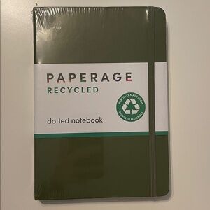 PAPERAGE Dotted Notebook, green, 160 Pages, 5.6 in x 8 in, NEW